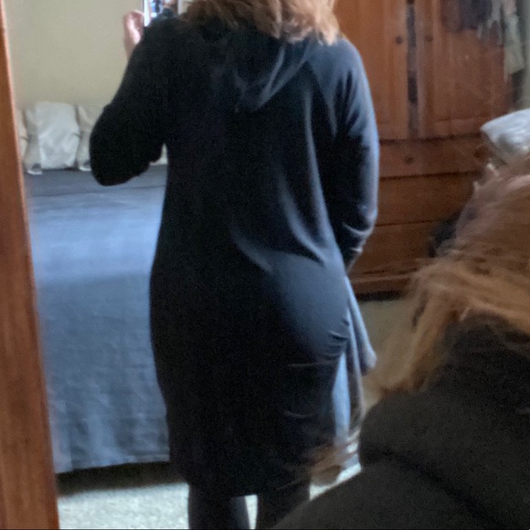 NFS Hooded black knit dress with leopard print tie - Picture 2 of 6